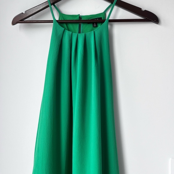 ✅ SALE NWOT TCEC Green Halter Neck Pleated Mini Dress with Pockets - Picture 7 of 10